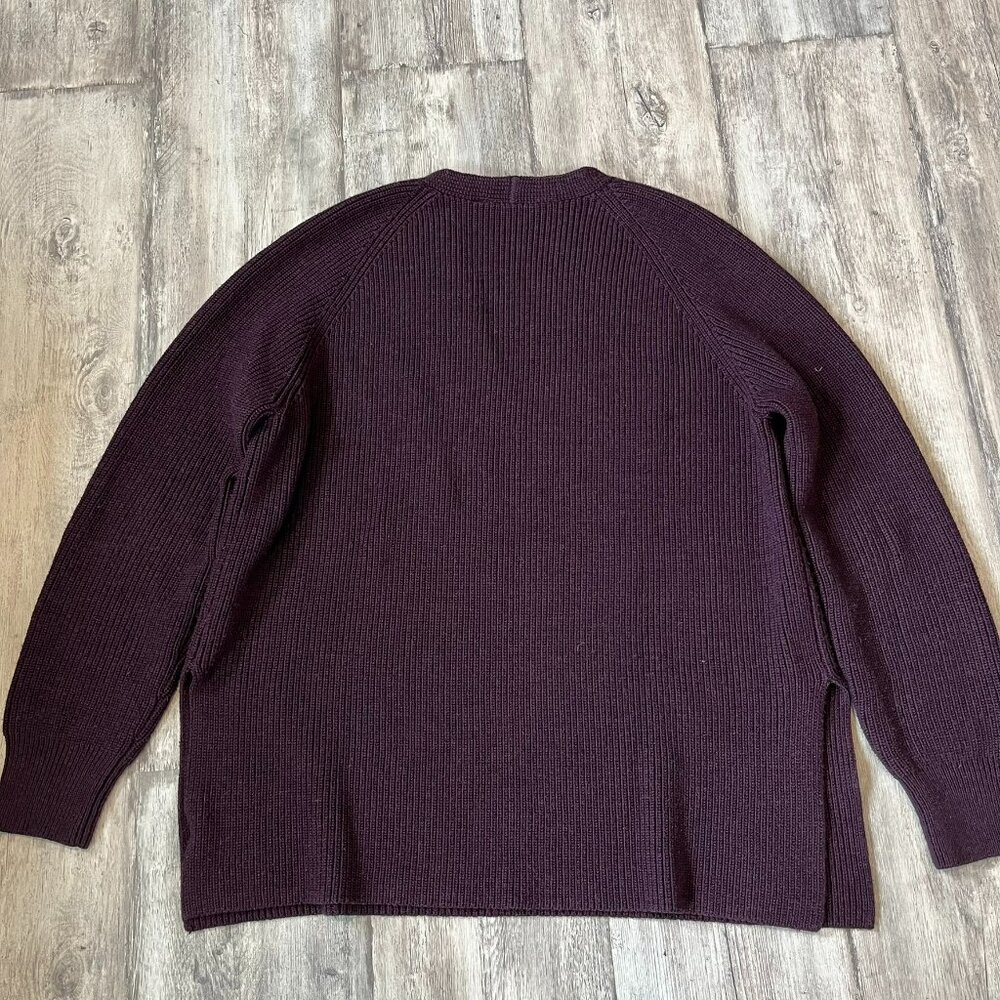 Athleta Switchback Wool-Blend Sweater, Auberge Purple, Oversized, Small - Picture 6 of 8